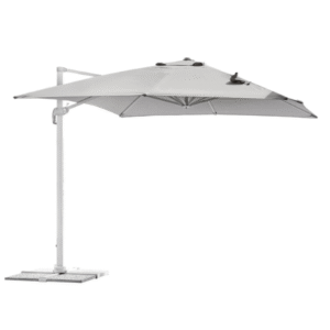 OMBRELLONE GREENWOOD CALIFORNIA 3X3 P.LAT. BIANCO TELO GRIGIO