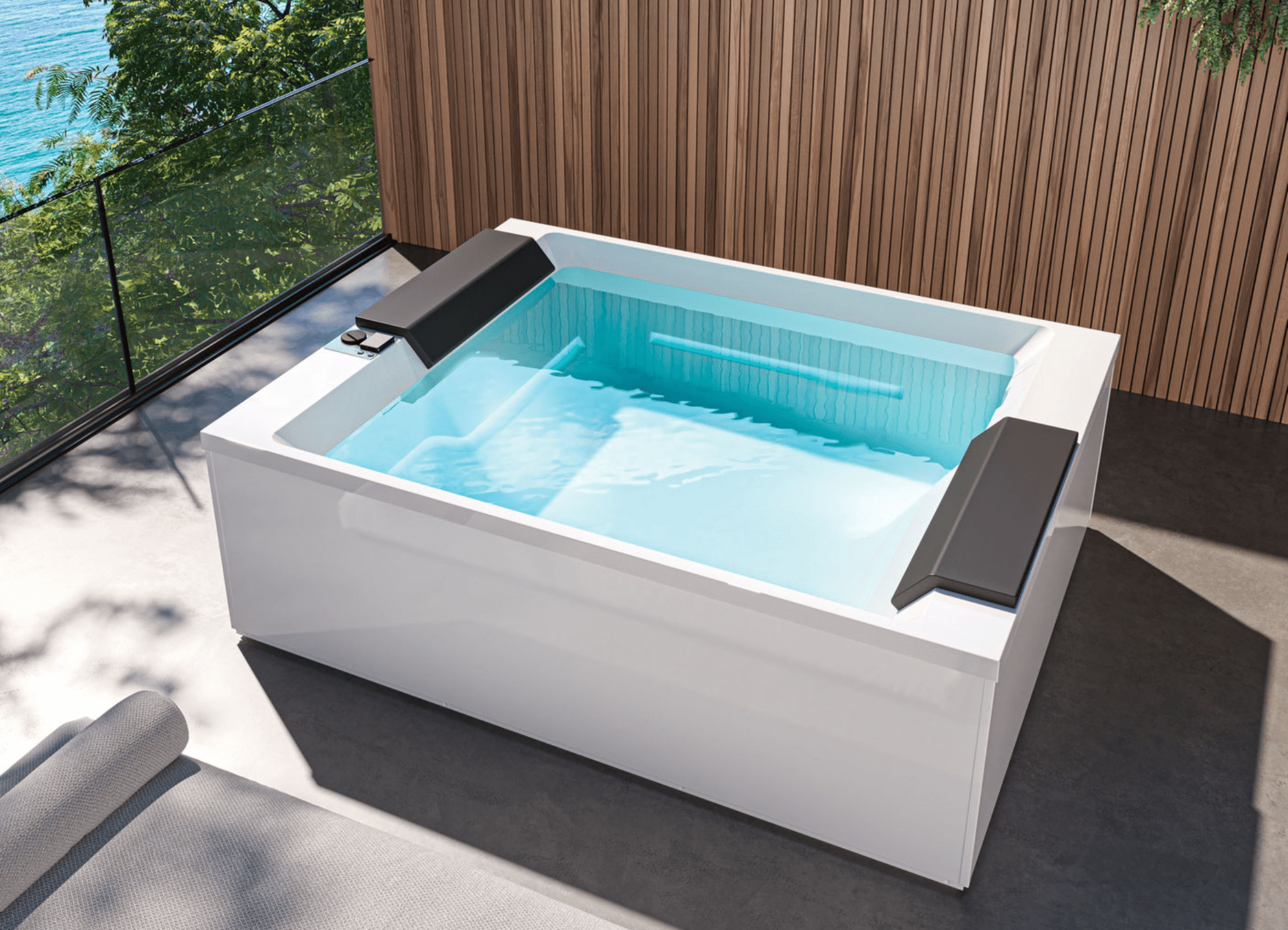 MINIPISCINA IDROMASSAGGIO TREESSE SOUL SPA BIANCO SATINATO