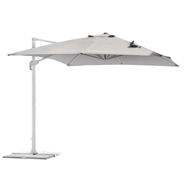 OMBRELLONE GREENWOOD CALIFORNIA 3X3 P.LAT. BIANCO TELO GRIGIO