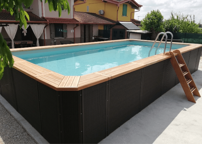 Piscina fuori terra EXOTIC BROWN 4,60x3,20 cm completa – NEW PLAST