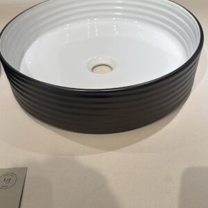 LAVABO DA APPOGGIO RING GLOSSY WHITE MATT GUN METAL BLACK