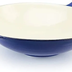 PENTOLA WOK IN GHISA SMALTATA+ CON COPERCHIO VETRO