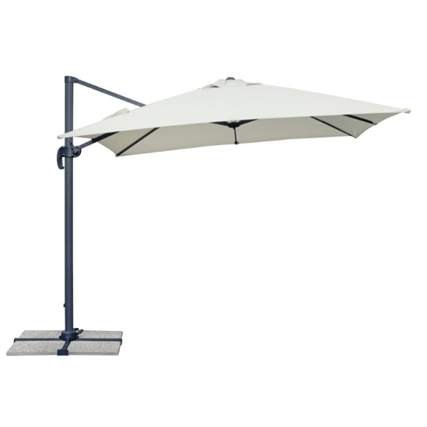 OMBRELLONE GREENWOOD CALIFORNIA 3X3 P.LAT. ANTRACITE MANIGL.TELO ECRU'