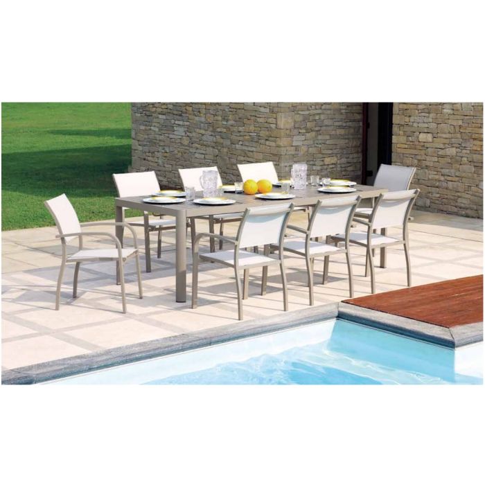 TAVOLO GREENWOOD CAPOLIVERI GAMBE SCORREVOLI 200/300 ALU TORTORA