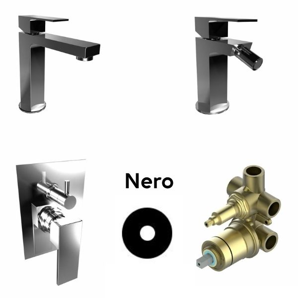 kit rubinetteria Bongio serie Line Nero