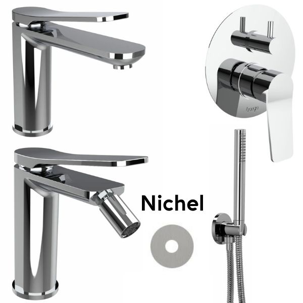 Kit rubinetteria Gio 2 Nichel