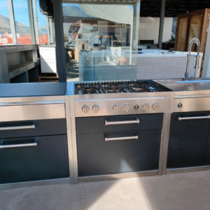 COMPOSIZIONE CUCINA STEEL GENESI 340x62,5 cm